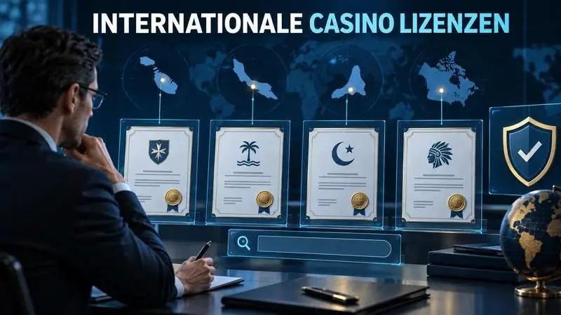 Redaktionelle Darstellung internationaler Casino-Lizenzen