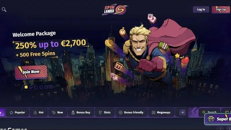 Startseite des Spinlander Casinos